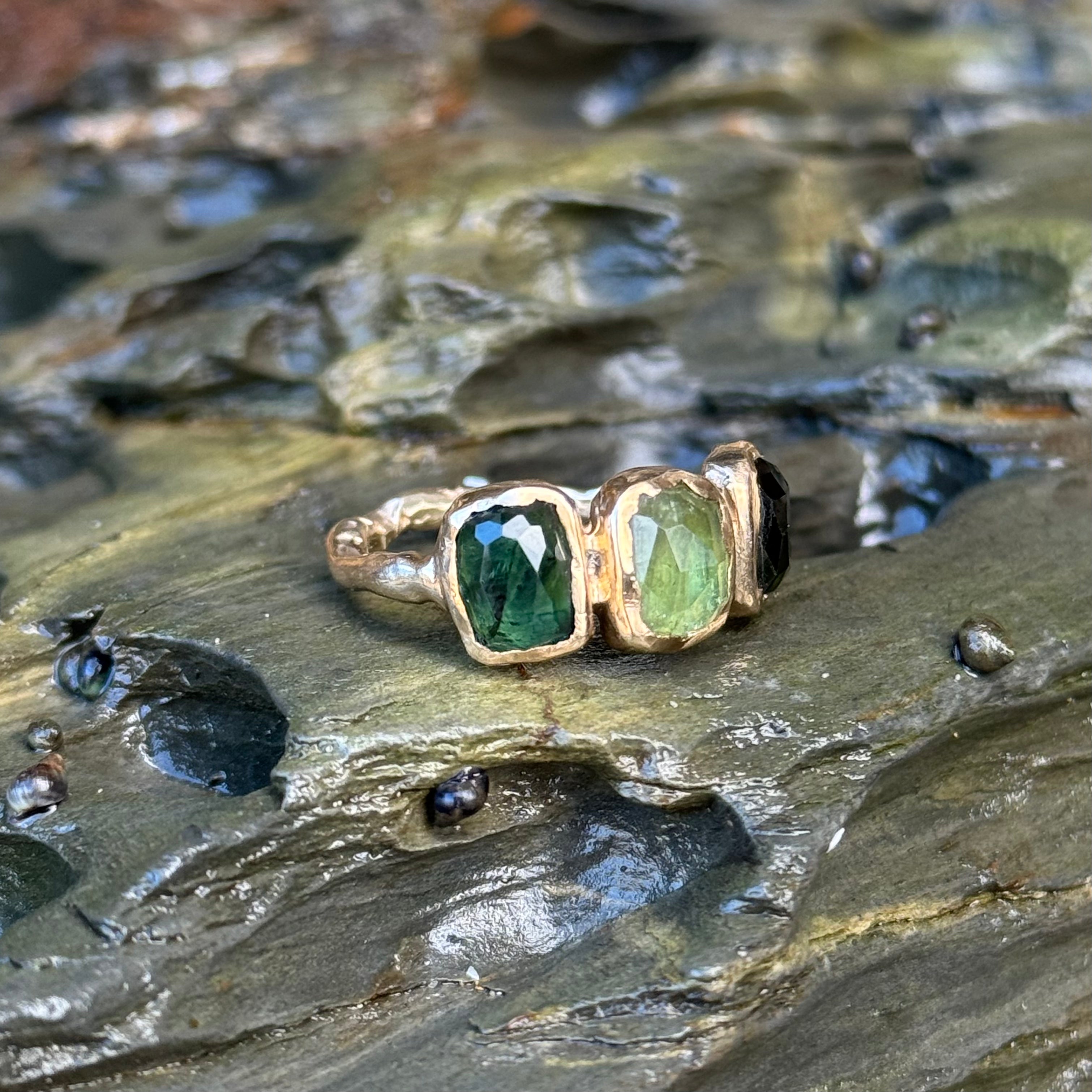 Tourmaline Trio Ring - 9ct