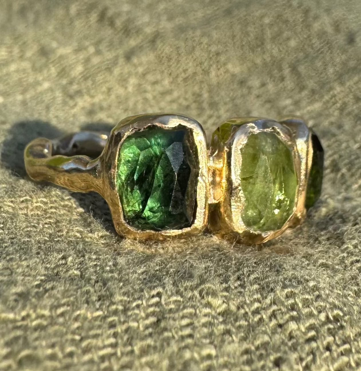 Tourmaline Trio Ring - 9ct