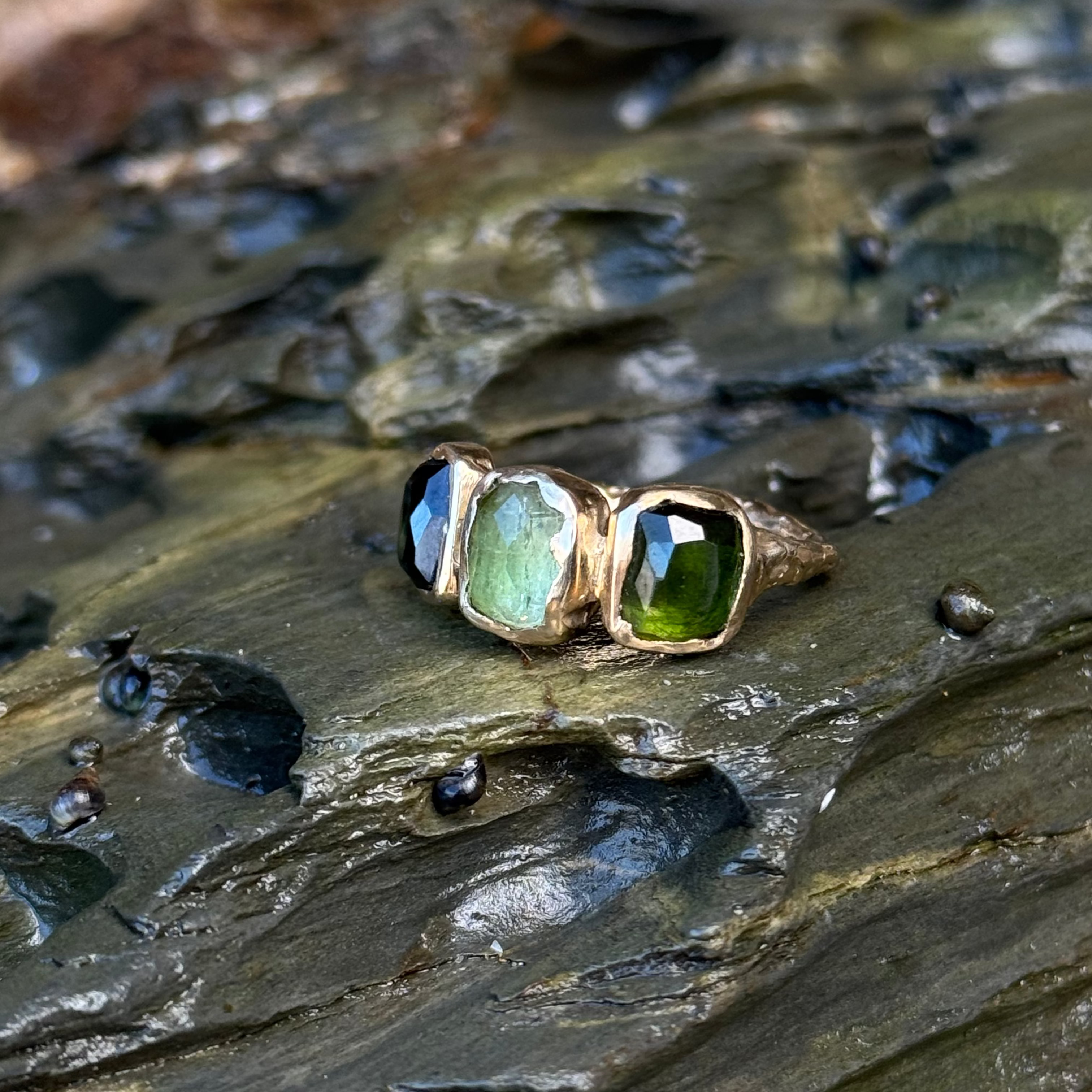Tourmaline Trio Ring - 9ct