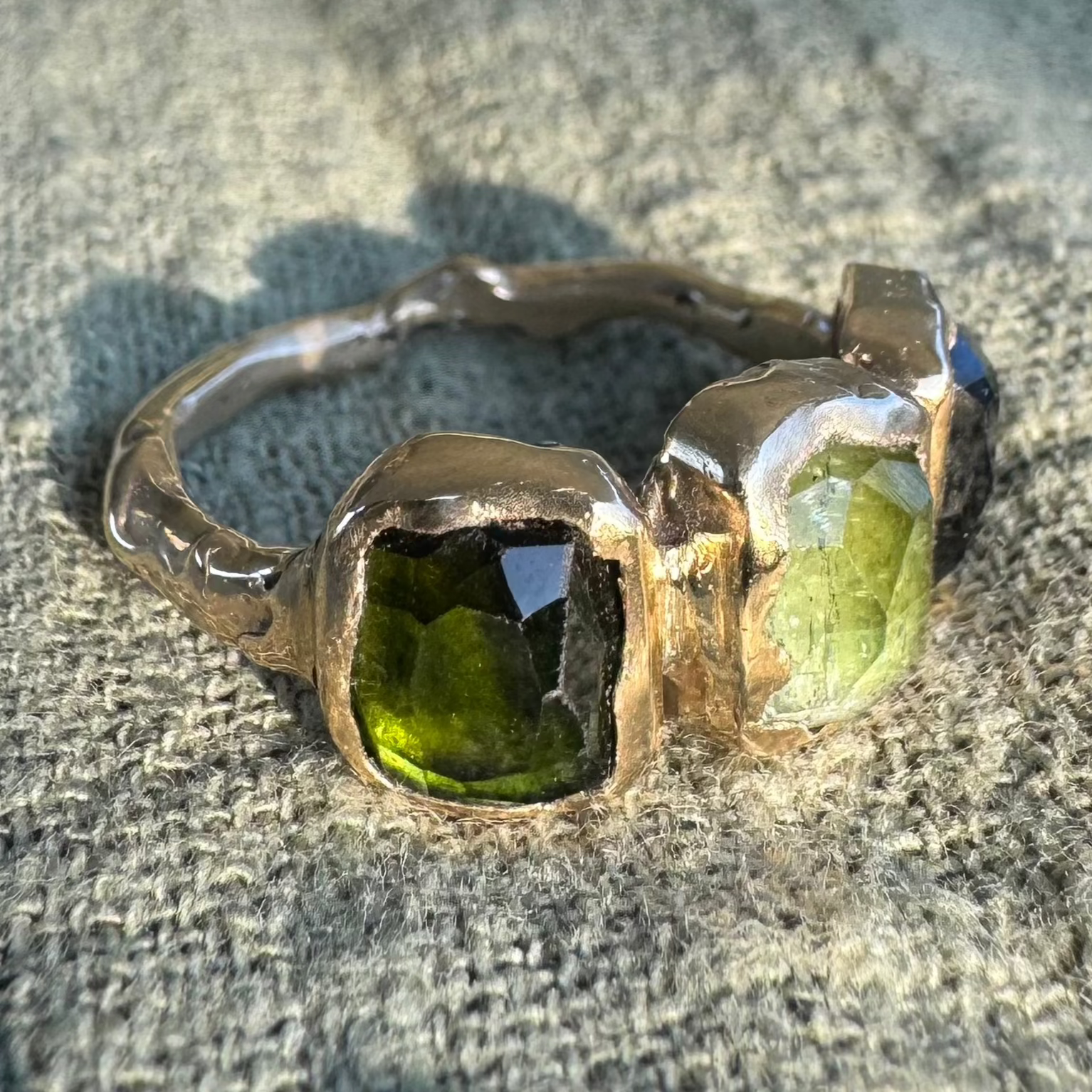 Tourmaline Trio Ring - 9ct